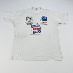 Vintage Super Bowl XXIV San Francisco 49ers Vs Denver Broncos T-Shirt Size: XL